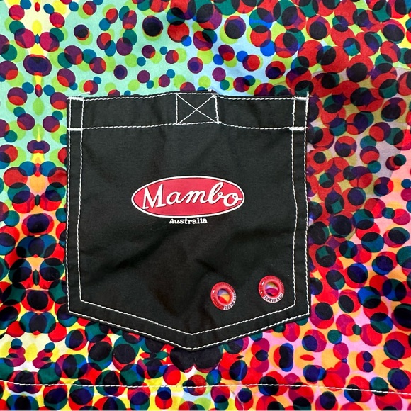 Mambo Australia Circle Colorful Design Swim Board Shorts Men Medium - Picture 4 of 6